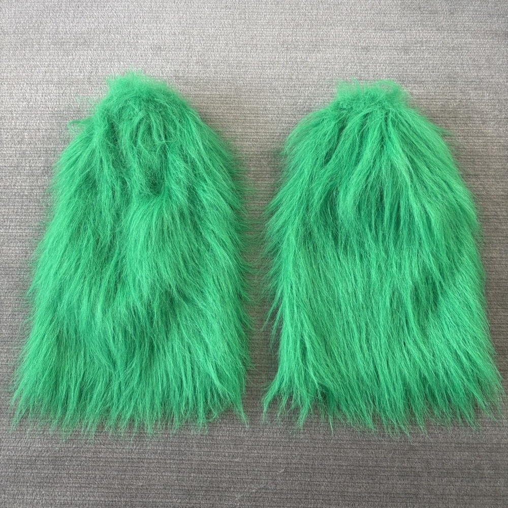 Amscan Furry Fur Leg Warmers Rave Green Boot Covers One Size Fits Most Festival